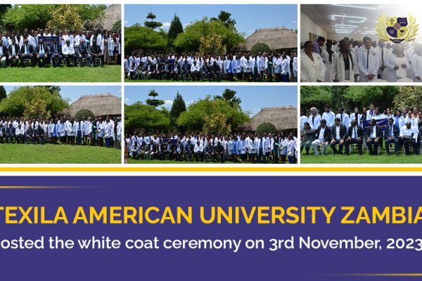 Texila American University Zambia hosted the white coat ceremony on November 3, 2023