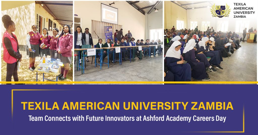 Texila American University Zambia Team Connects with Future Innovators at Ashford Academy Careers Day