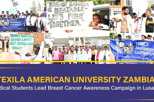 Texila American University Zambia Medical Students Lead Breast Cancer Awareness Campaign in Lusaka