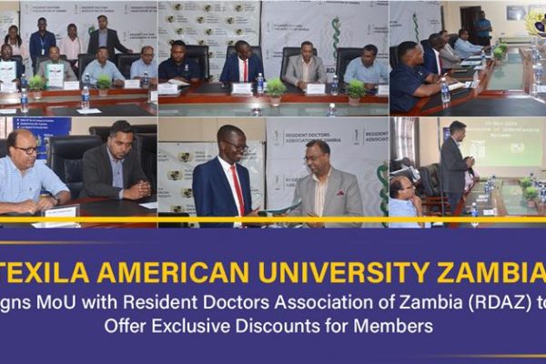 Texila American University Zambia Signs MoU with Resident Doctors Association of Zambia (RDAZ) to Offer Exclusive Discounts for Members